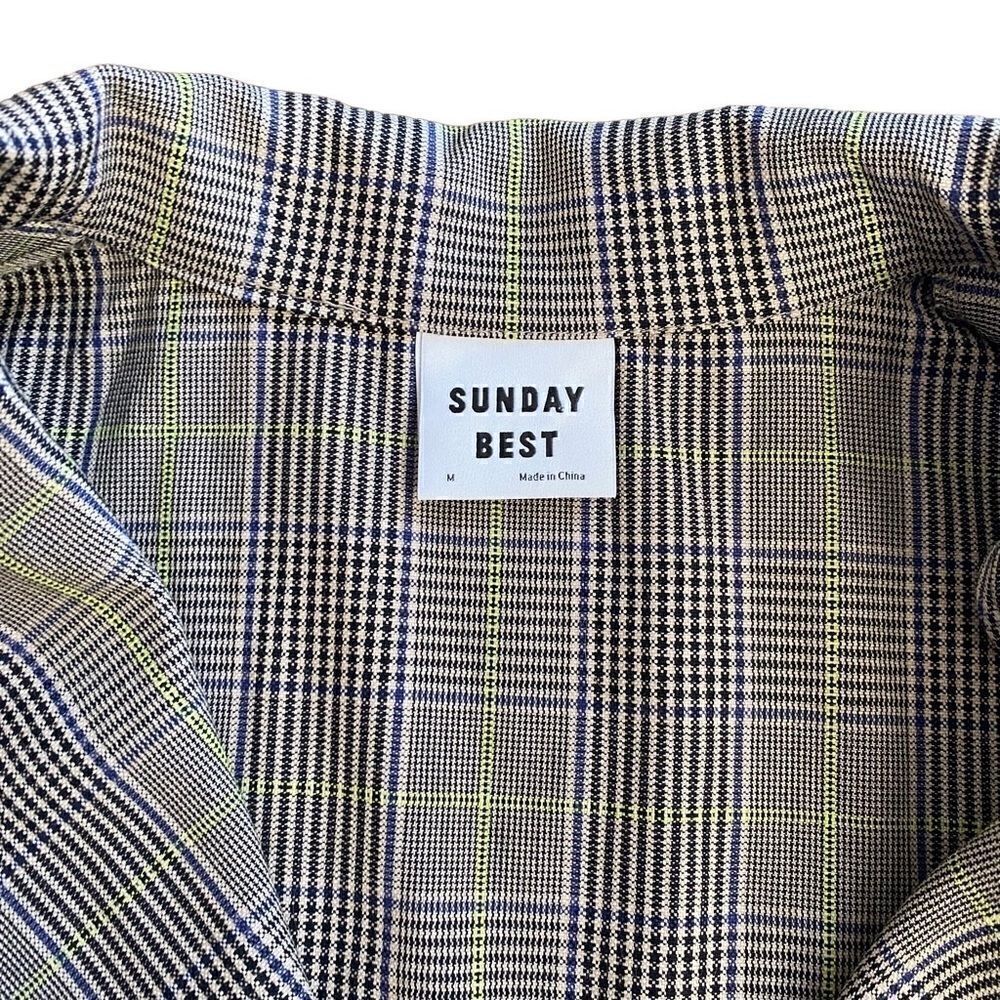 Sunday Best Aritzia Blazer Cropped Short Sleeve Plaid Medium - Picture 4 of 5